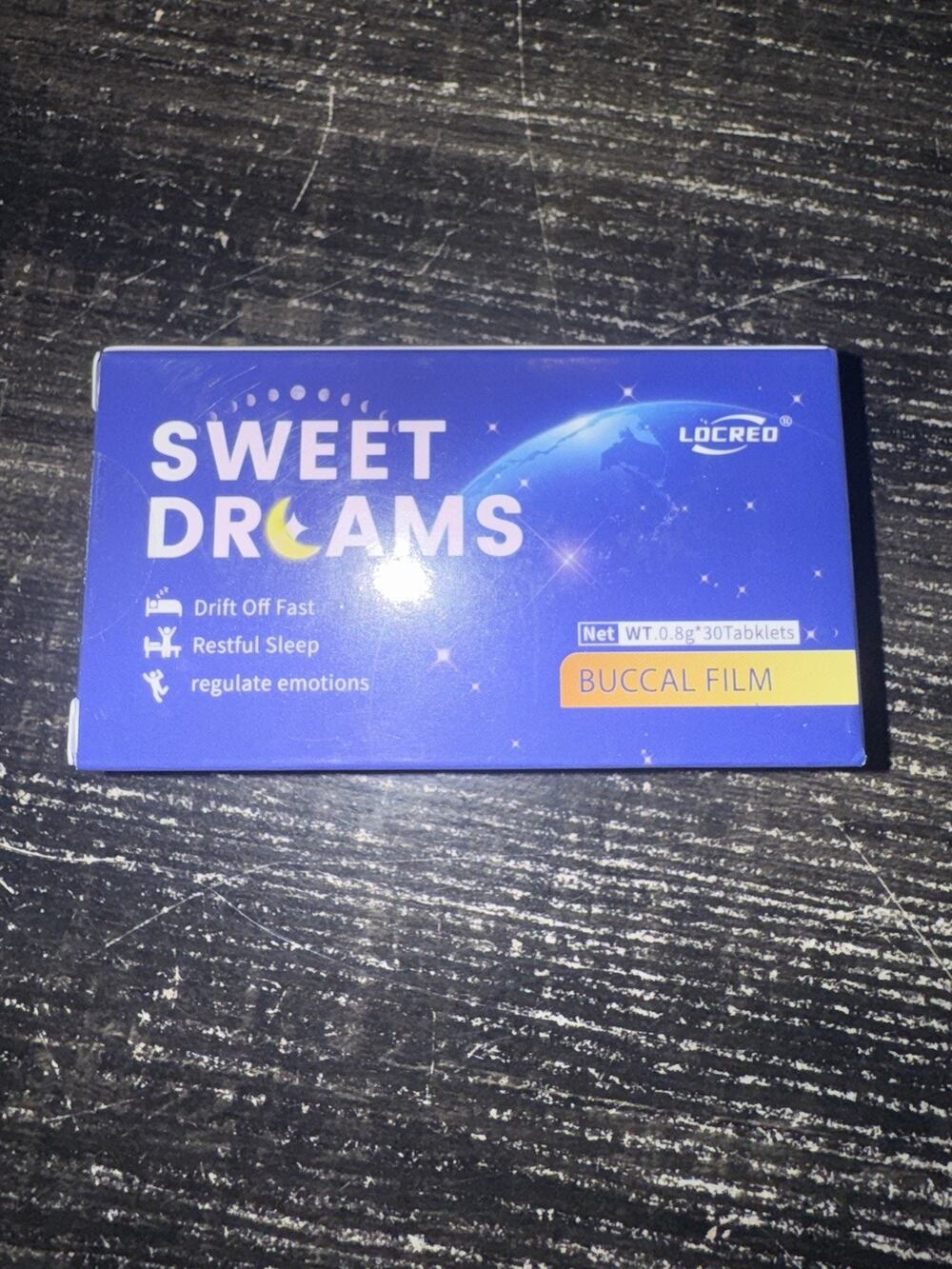 Locred Sweet Dreams Bucc Film L-Theanine, Melatonin, Valerian Root Ex 10/14/2027